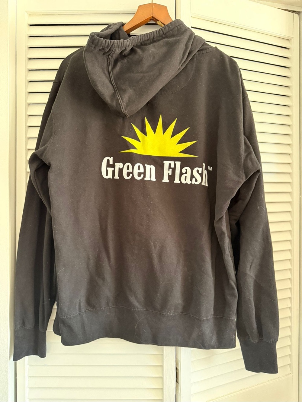 Men's Black Hoodie Sweater with Yellow Logo